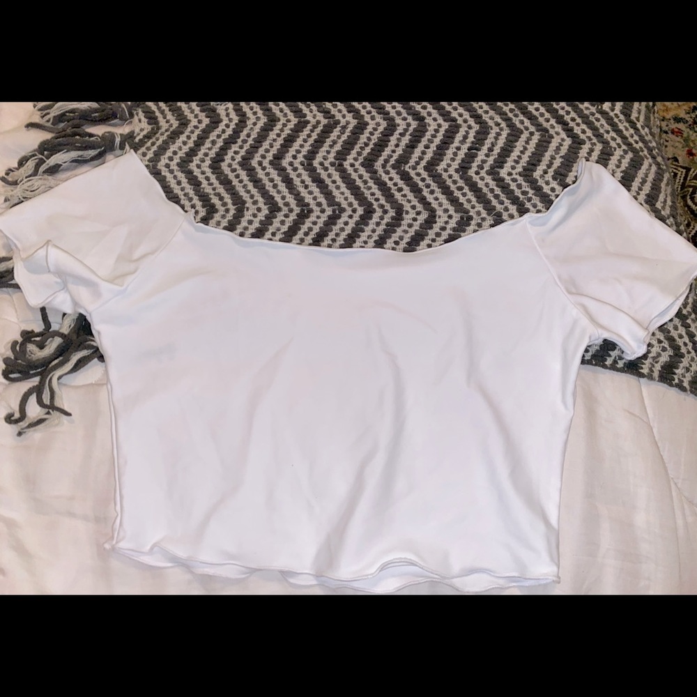 Pearl White - Off the Shoulder Tee